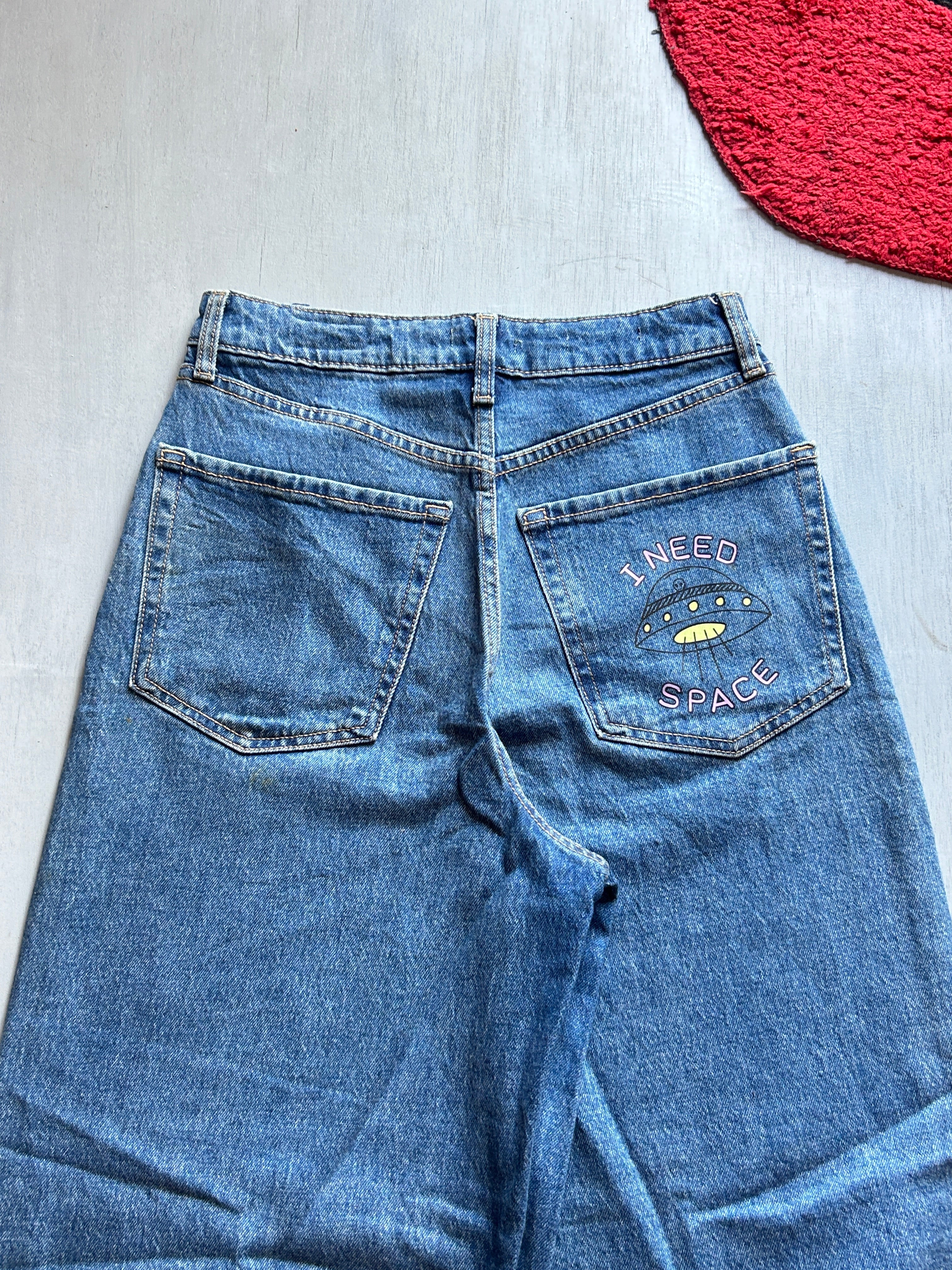 Graffiti Pop Wide-Leg Denim - (S)