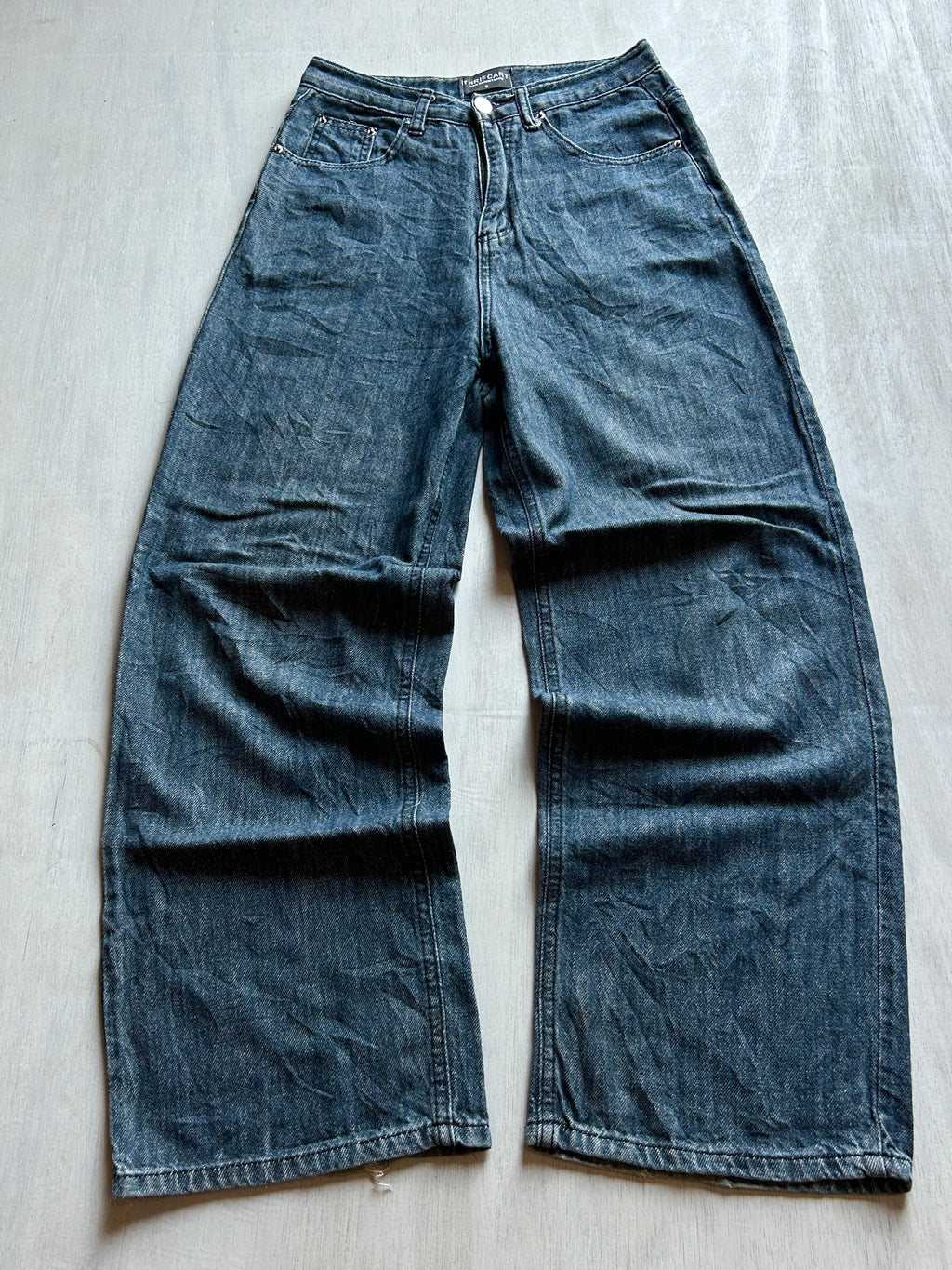 Charcoal Wash Baggy Denim - (XS)