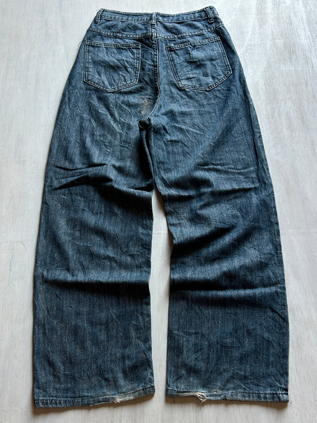 Charcoal Wash Baggy Denim - (XS)