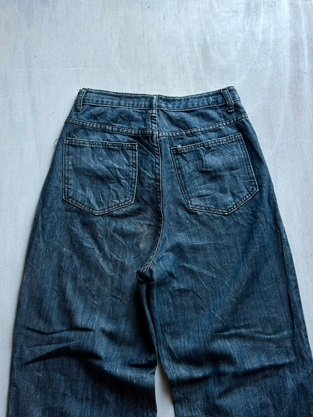 Charcoal Wash Baggy Denim - (XS)
