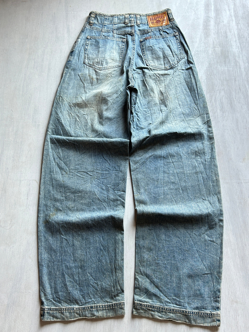 Vintage Wash Wide-Leg Denim - (S)