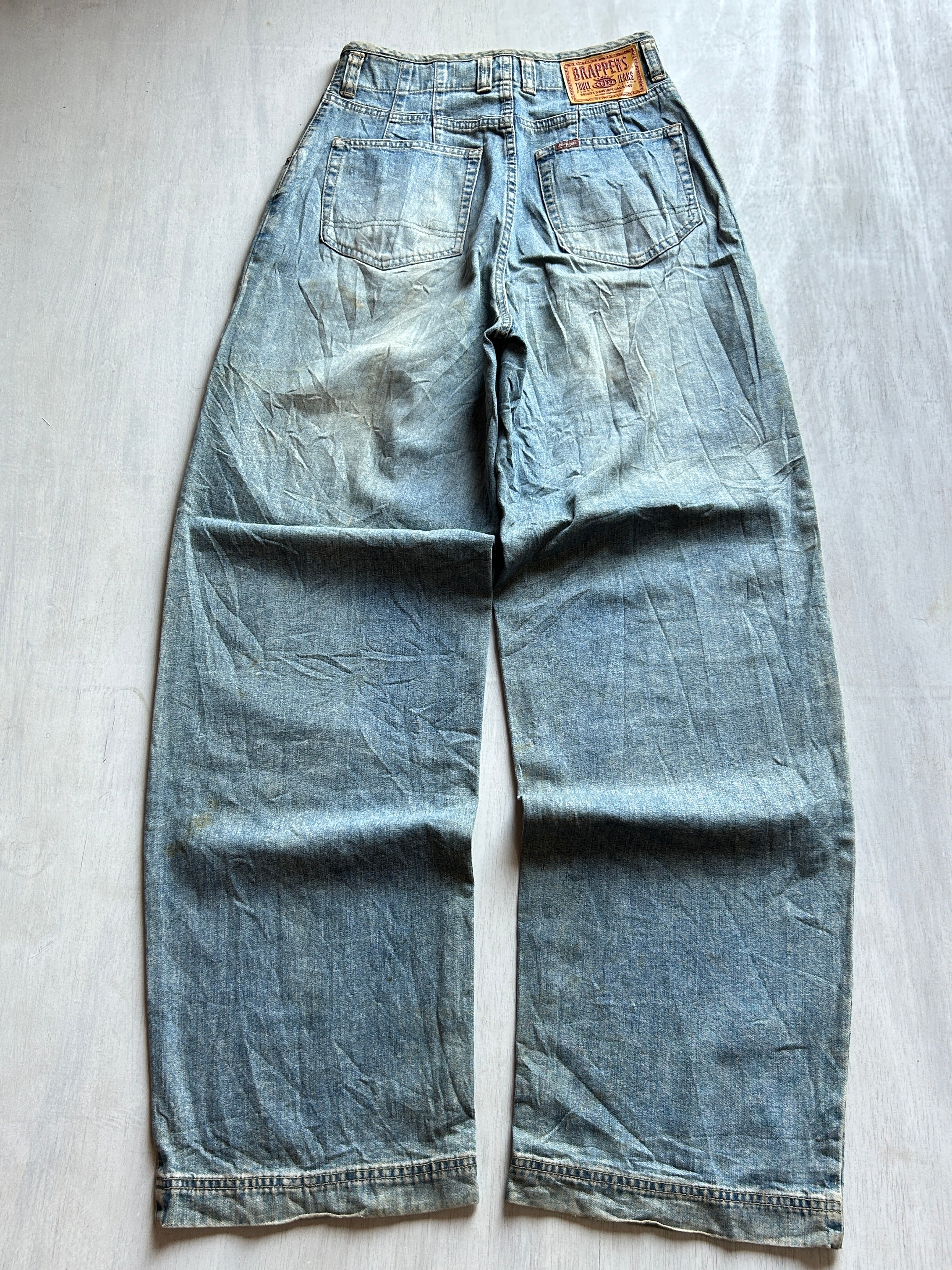 Vintage Wash Wide-Leg Denim - (S)