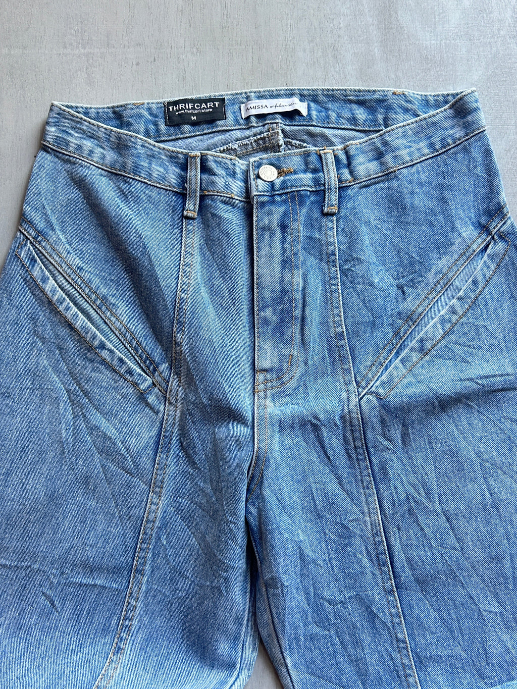 Panel Cut Raw Hem Denim - (M)