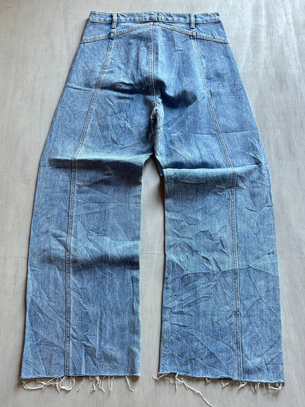 Panel Cut Raw Hem Denim - (M)