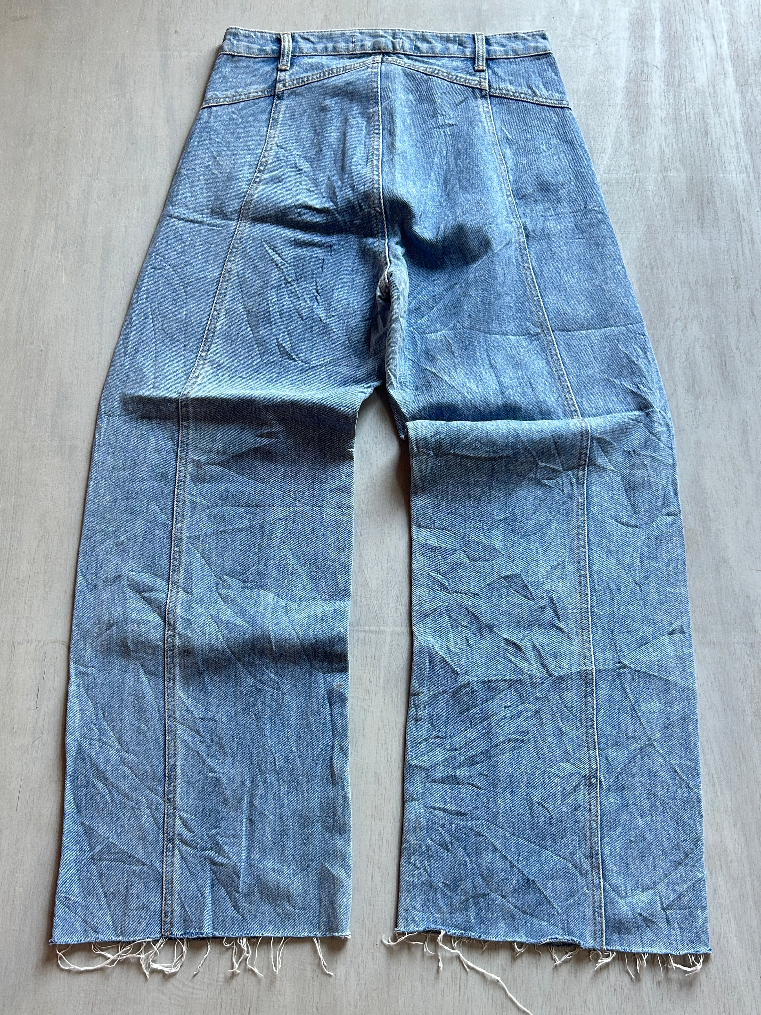 Panel Cut Raw Hem Denim - (M)