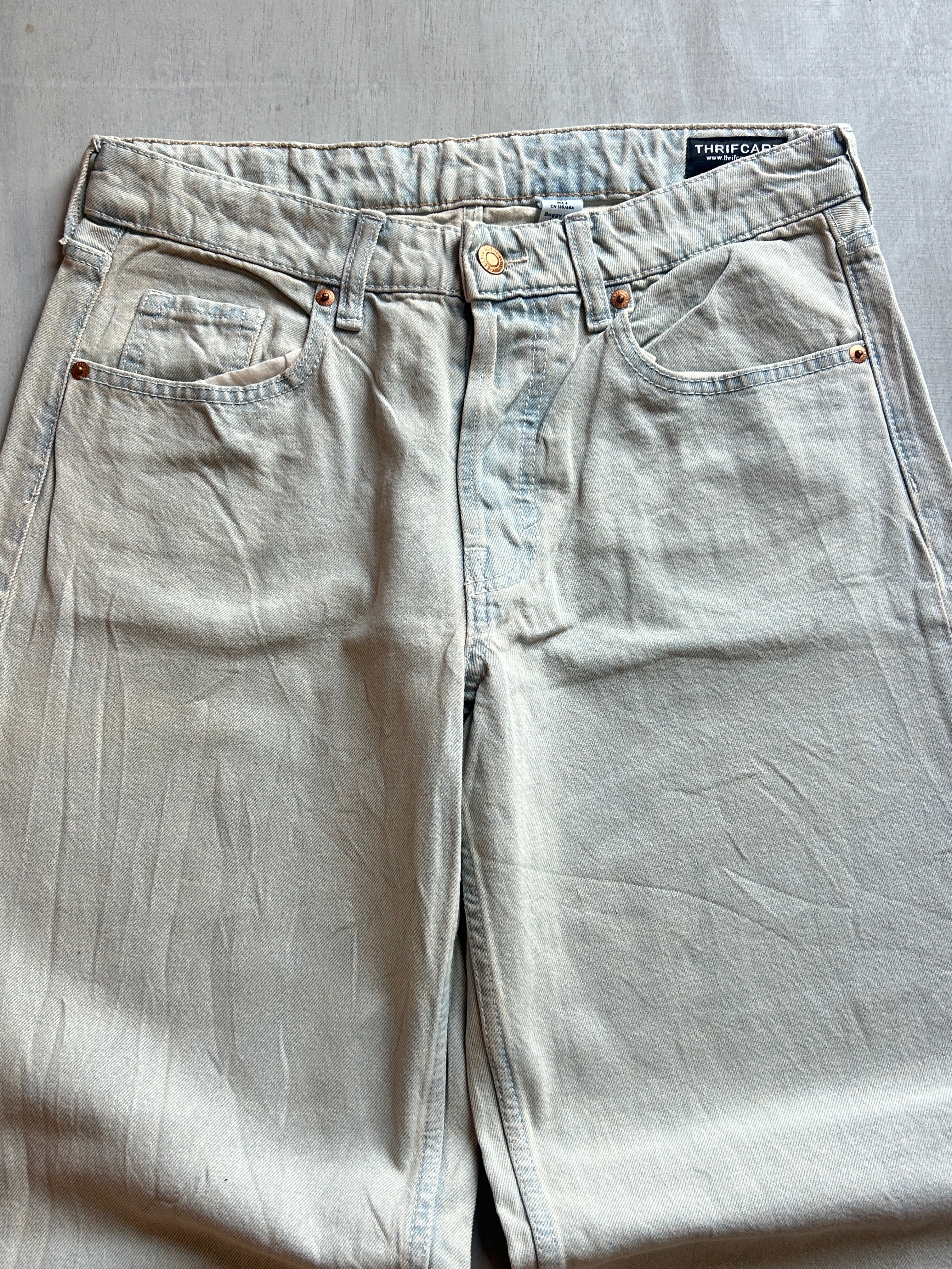 Bone Wash Baggy Denim - (L)