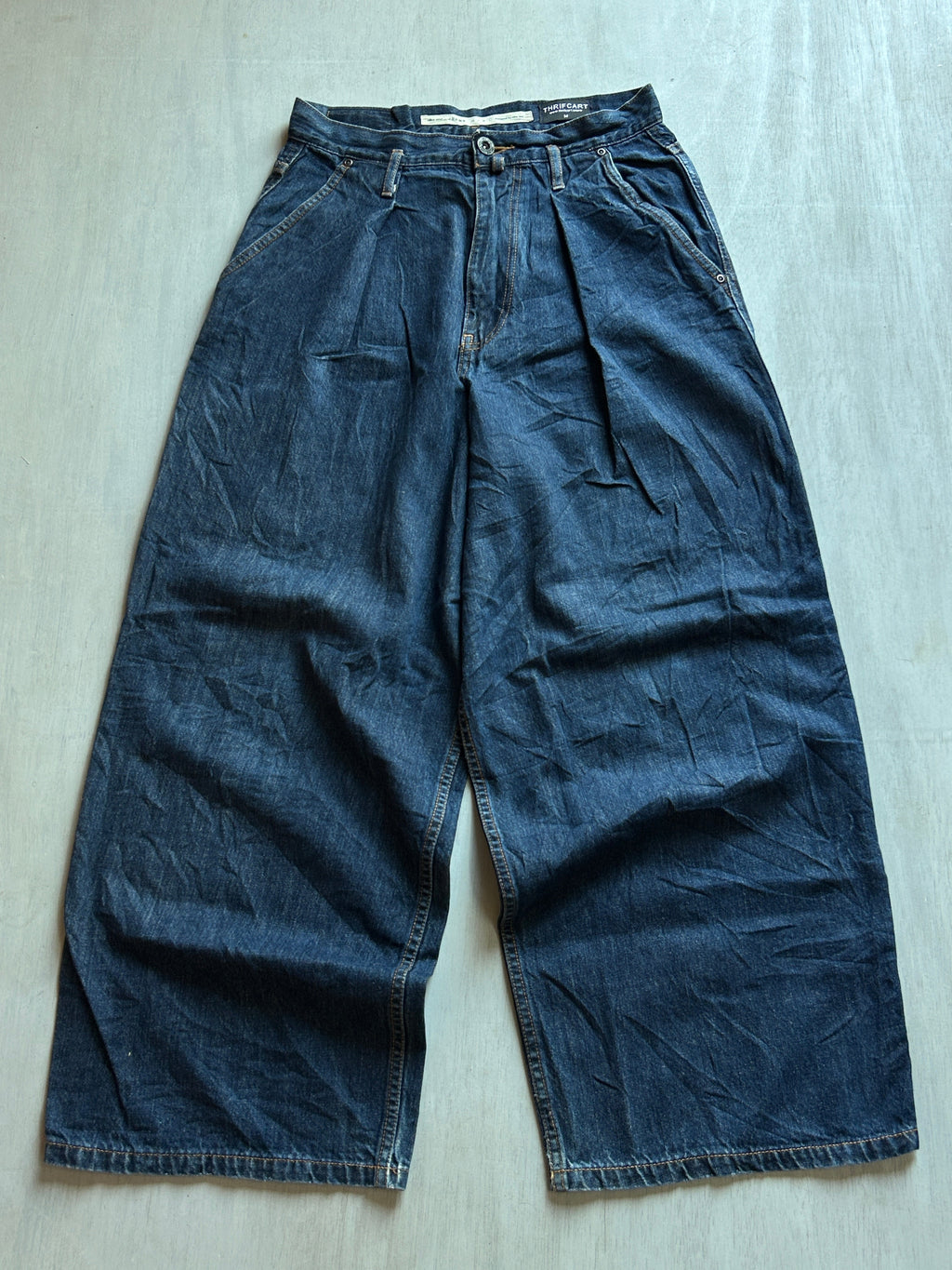 Midnight Pleated Baggy Denim - (M)