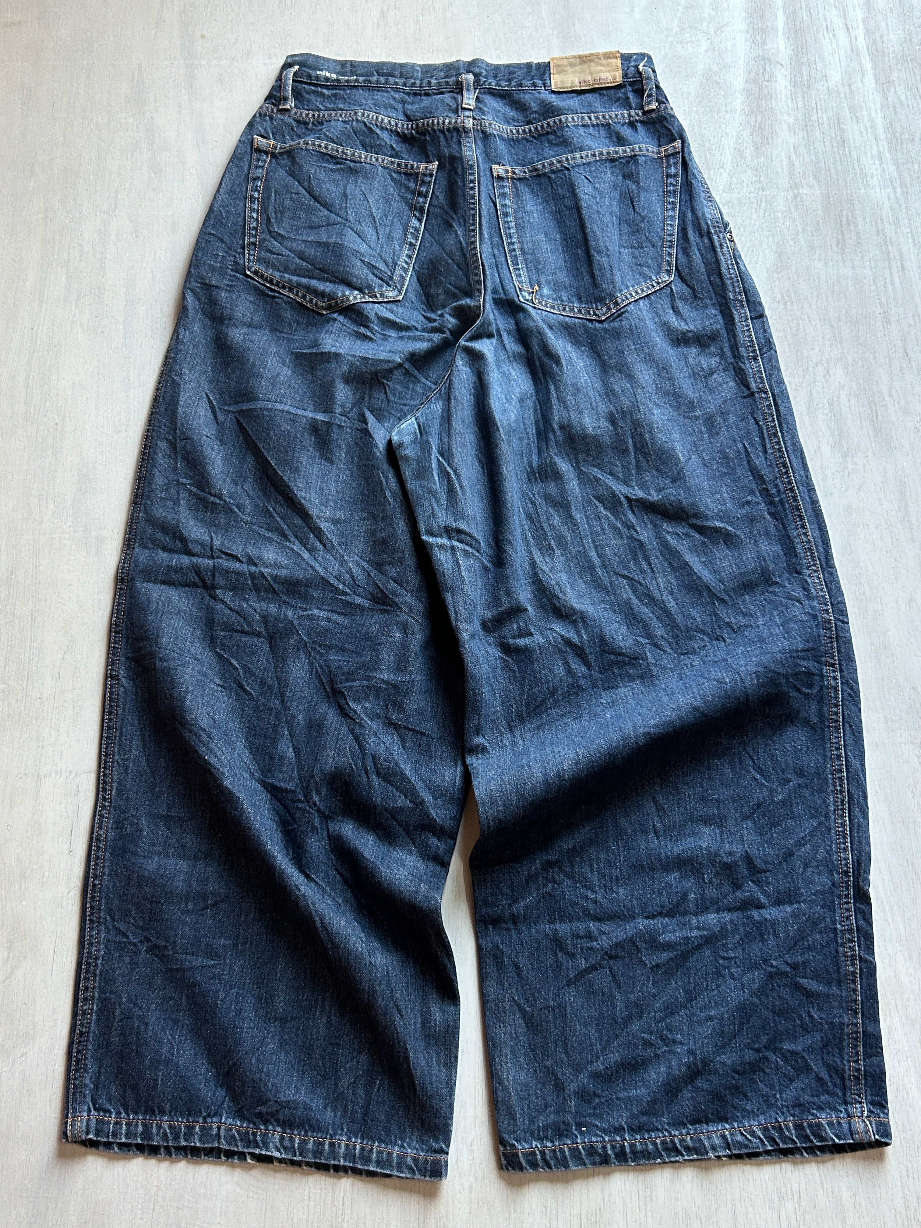 Midnight Pleated Baggy Denim - (M)