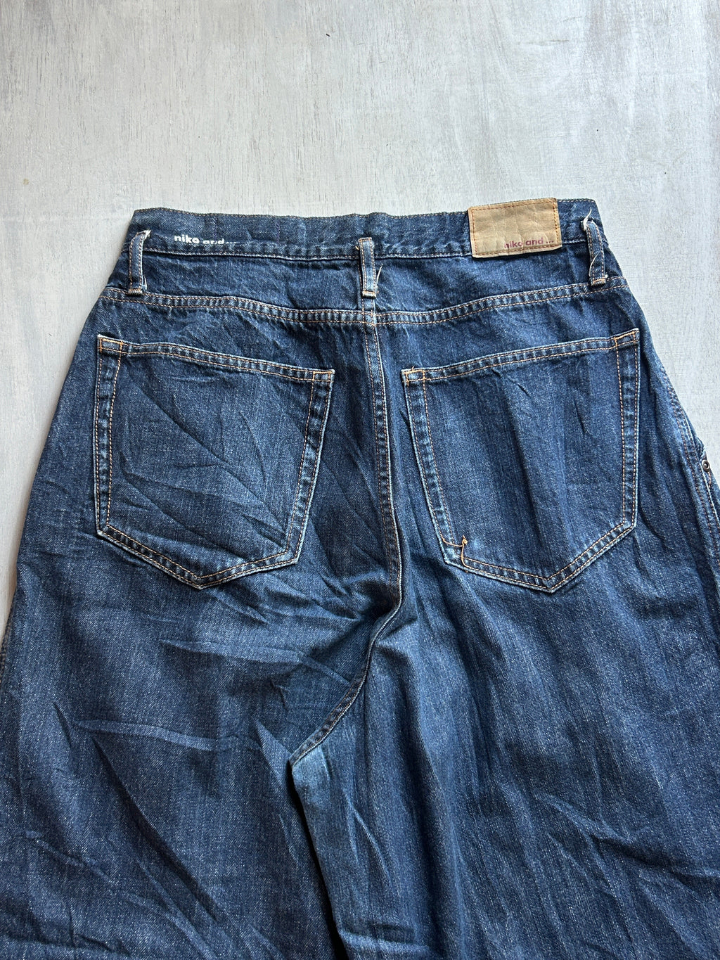 Midnight Pleated Baggy Denim - (M)