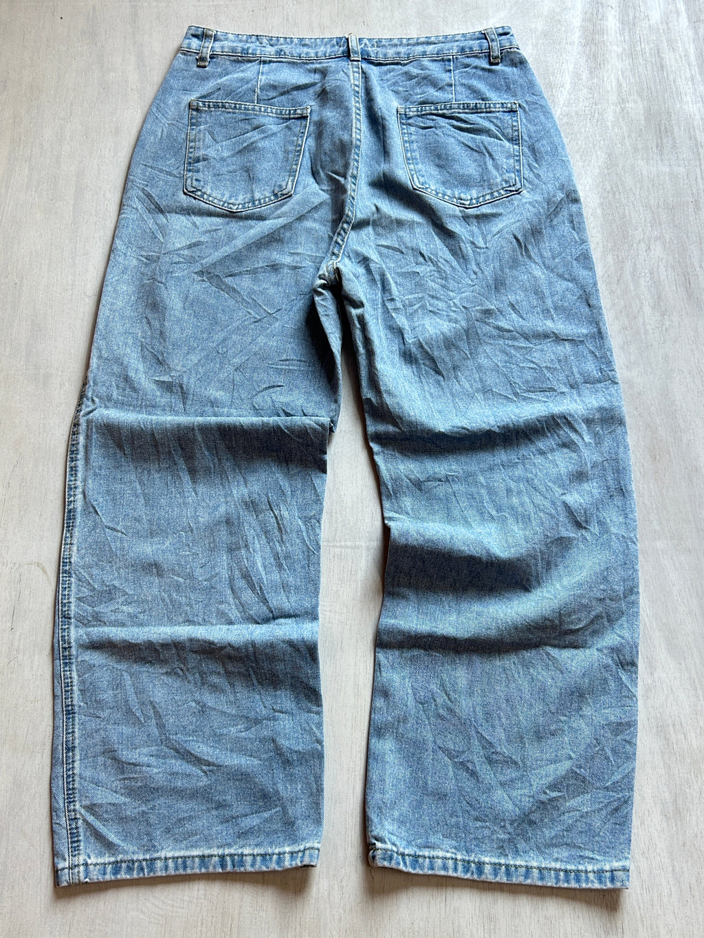 Stud Strap Baggy Denim - (L)