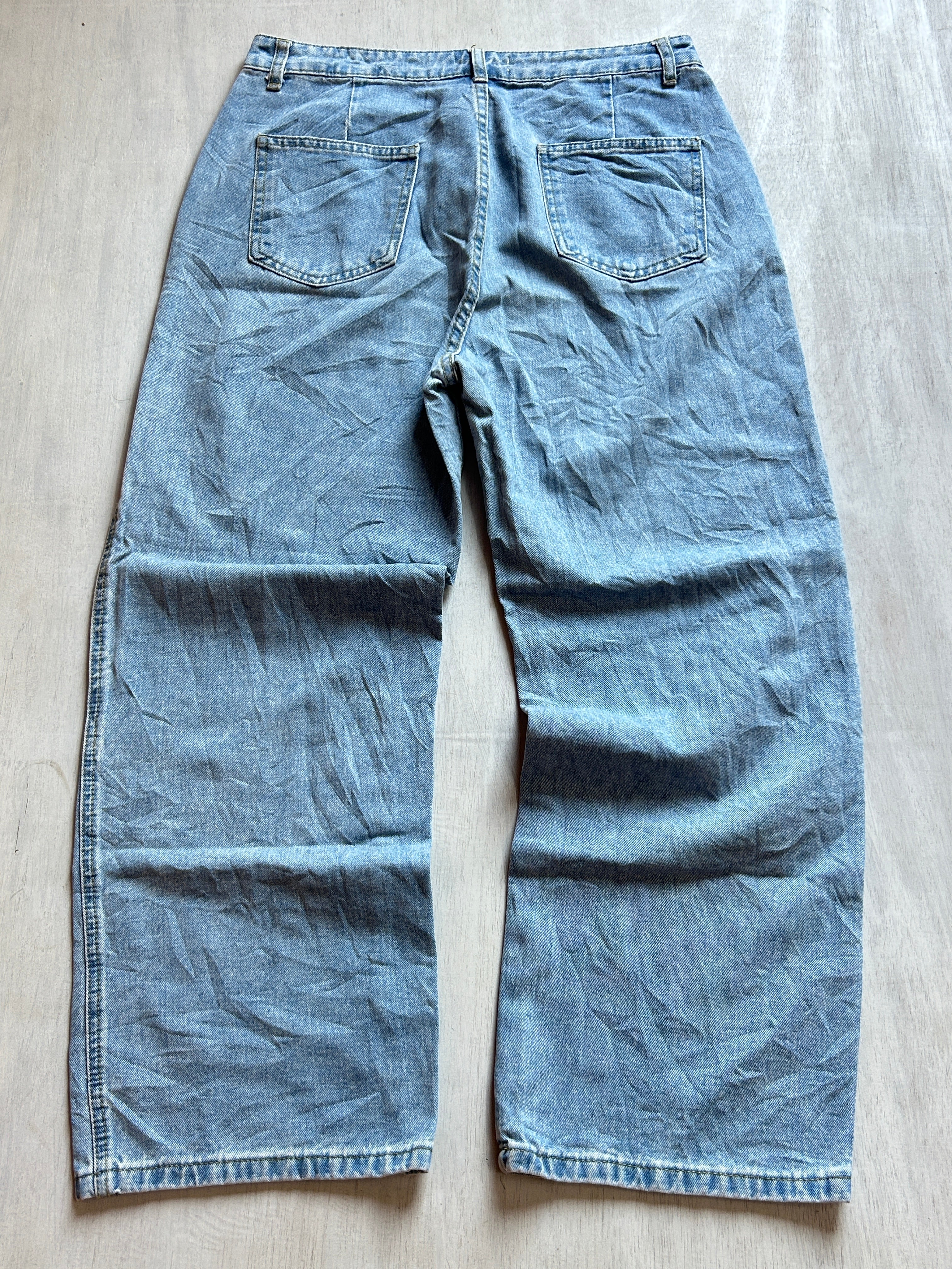 Stud Strap Baggy Denim - (L)