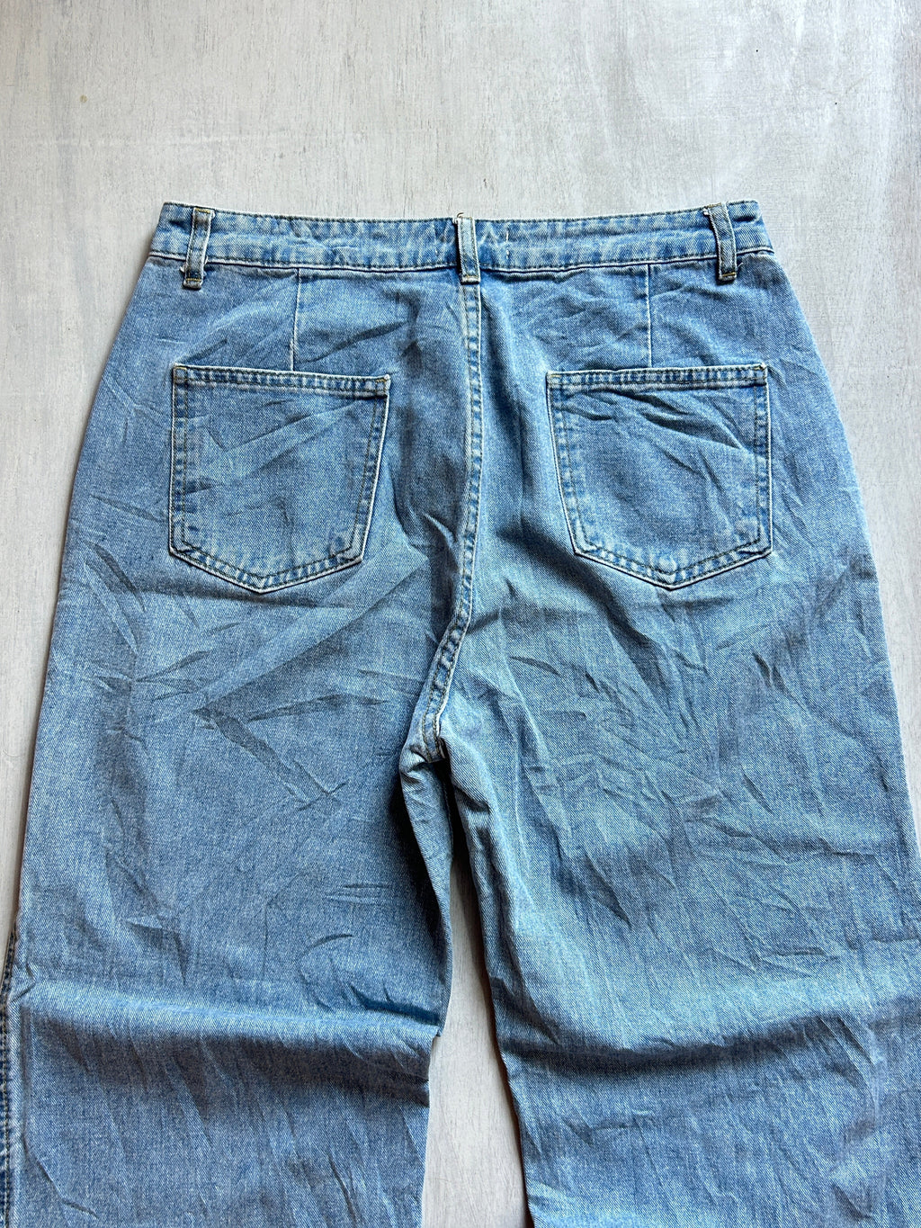 Stud Strap Baggy Denim - (L)