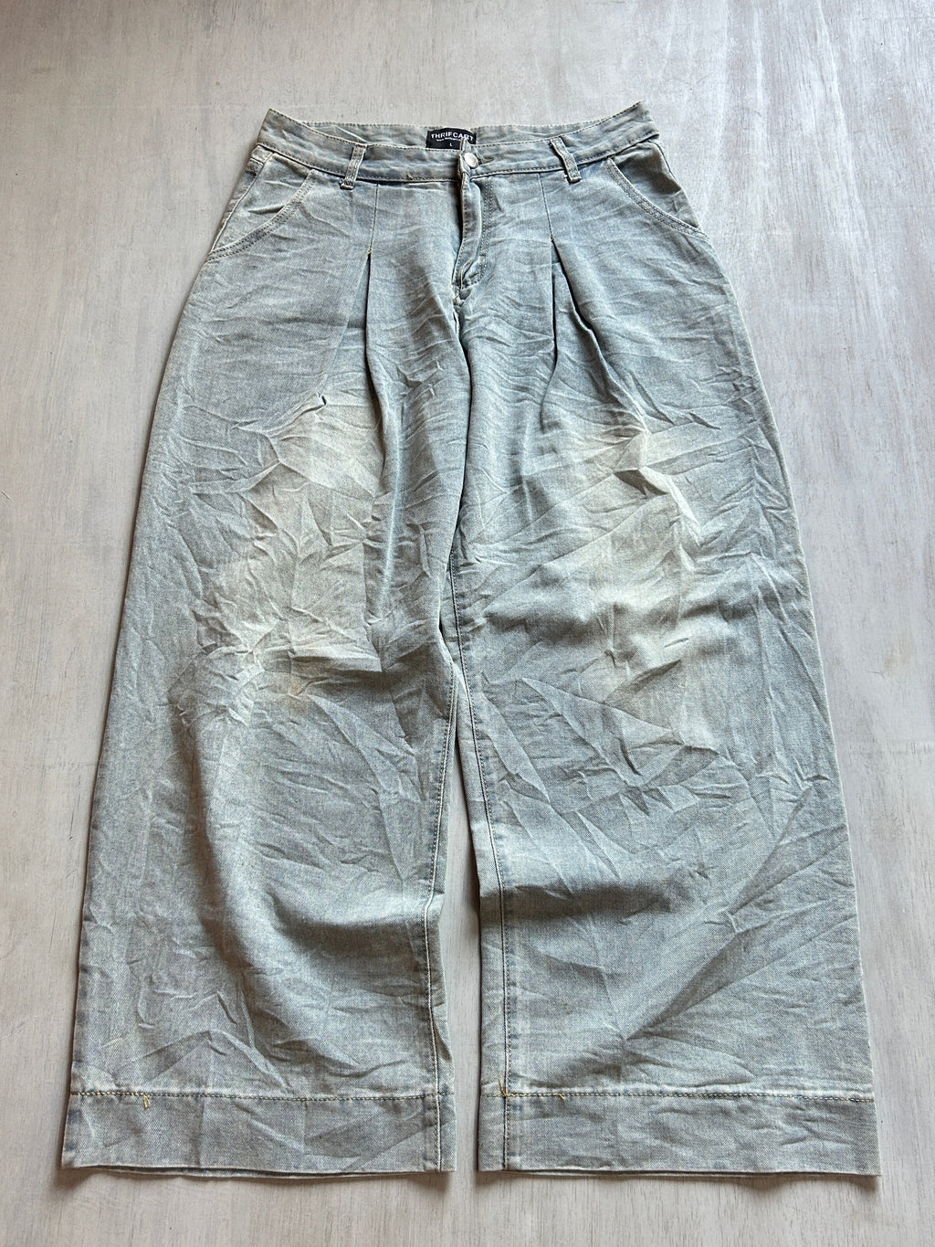 Ash Pleated Baggy Denim - (L)