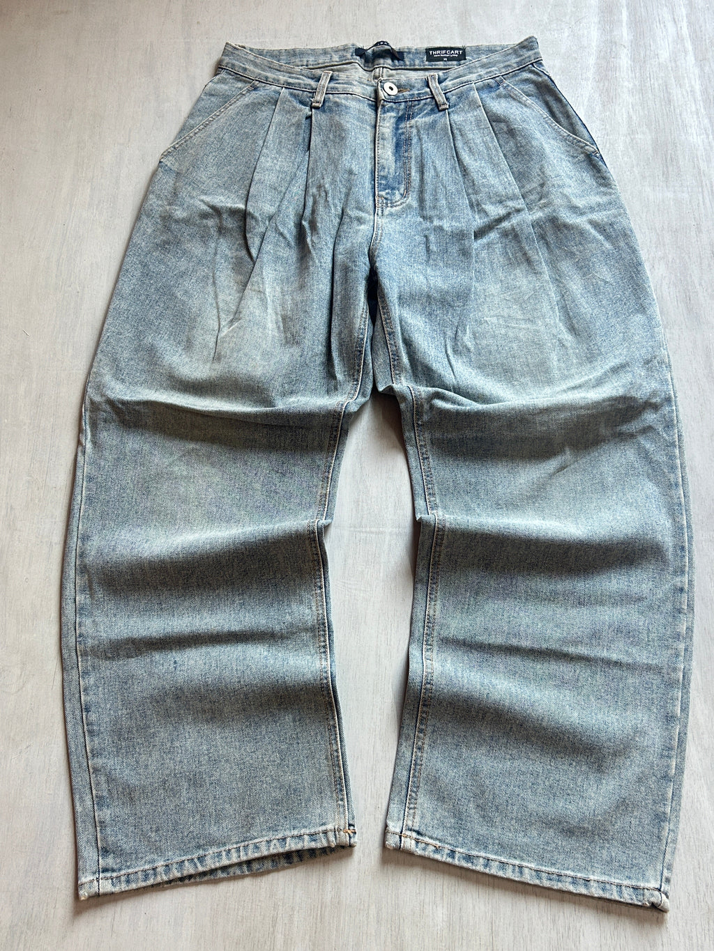 Ash Pleated Baggy Denim - (XL)
