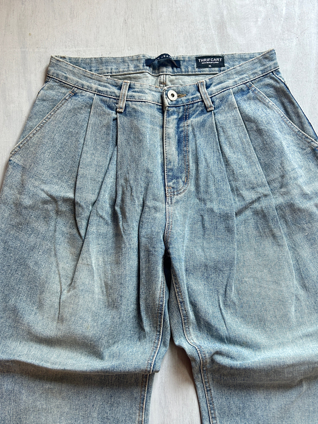 Ash Pleated Baggy Denim - (XL)