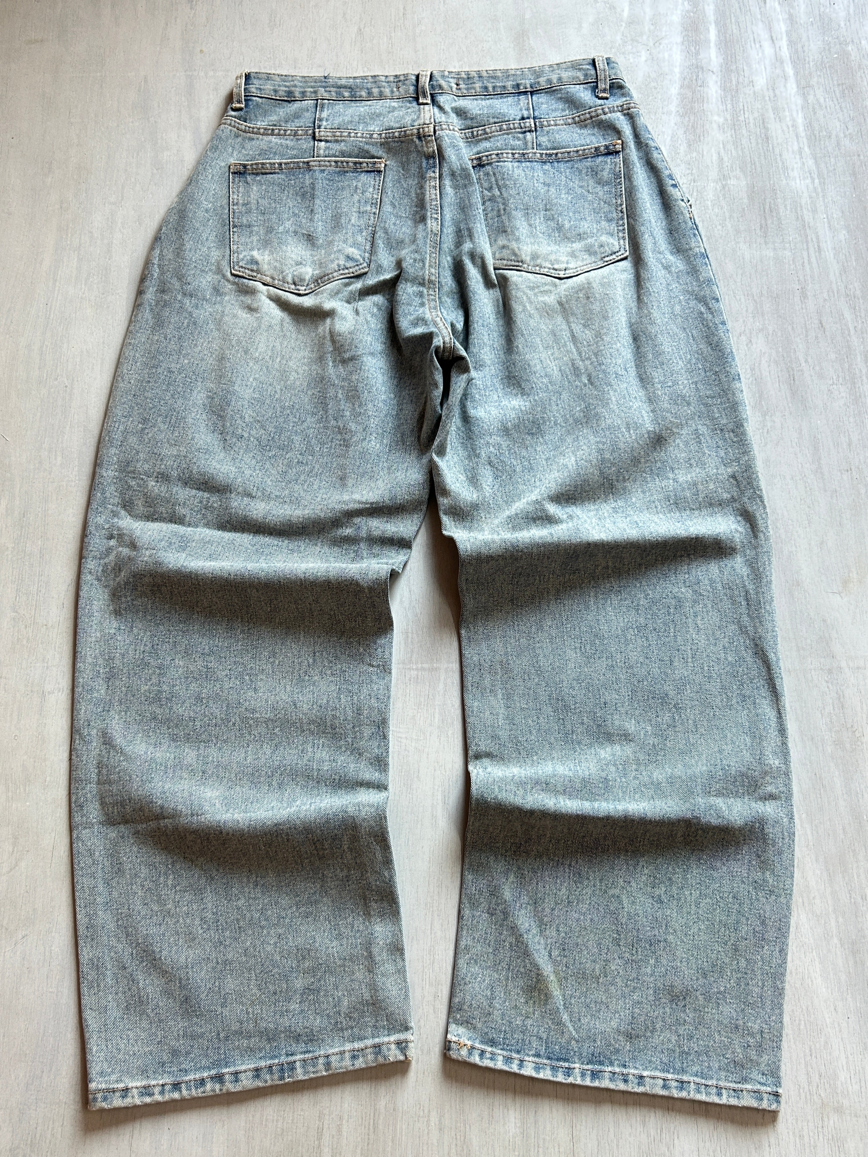 Ash Pleated Baggy Denim - (XL)