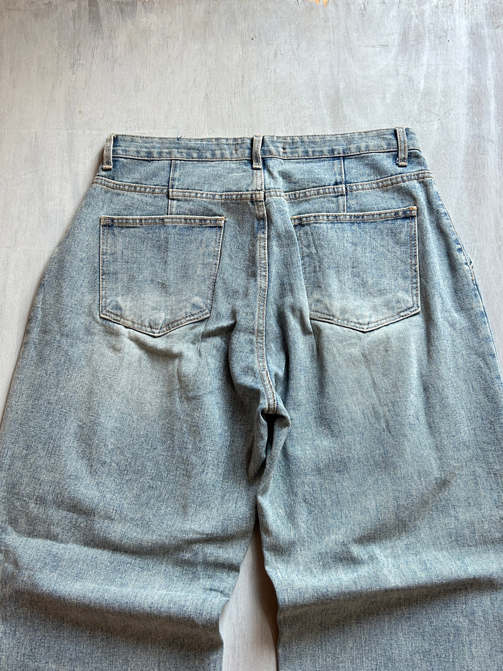 Ash Pleated Baggy Denim - (XL)