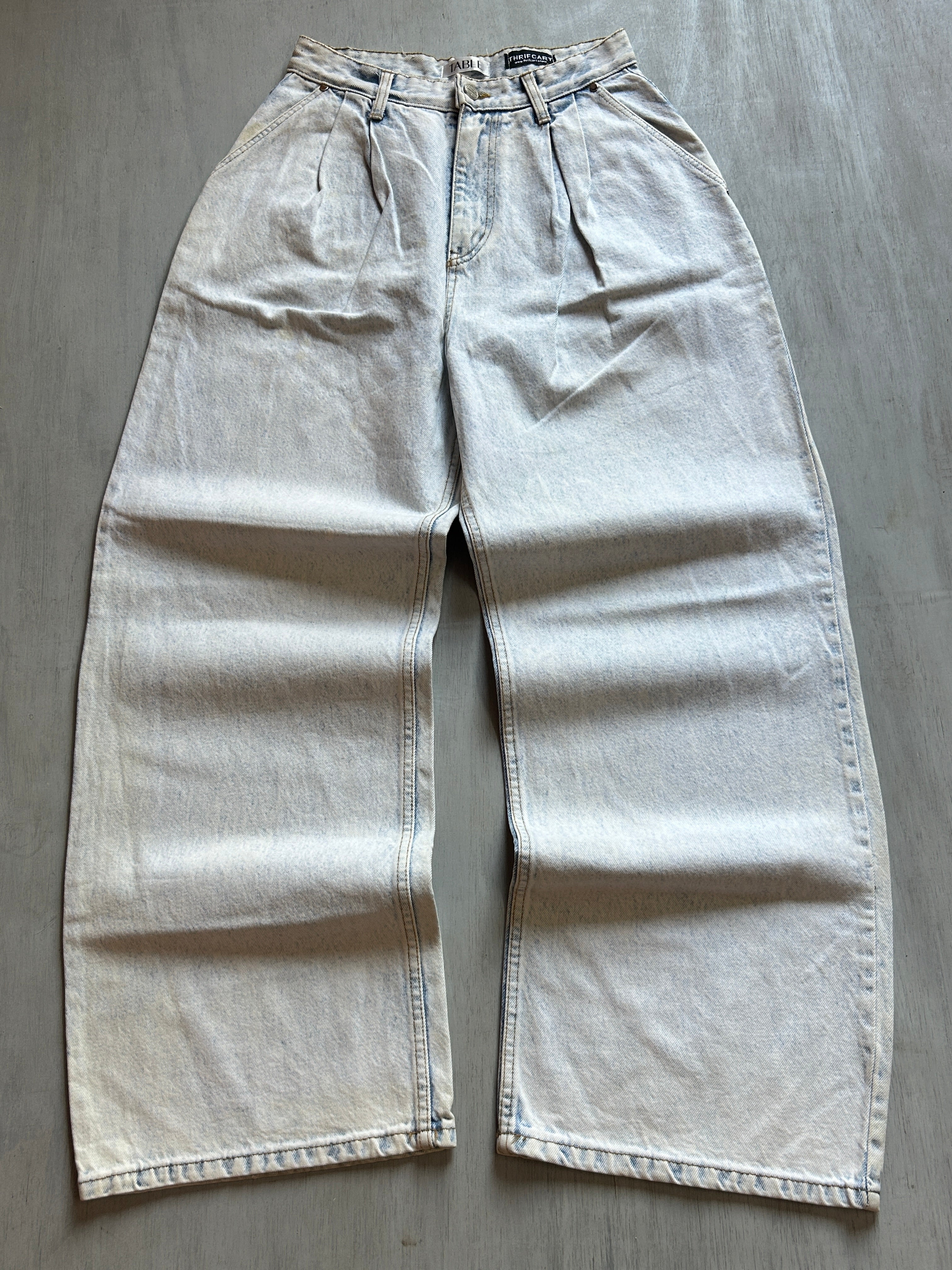 Cream Drift Baggy Denim - (S)