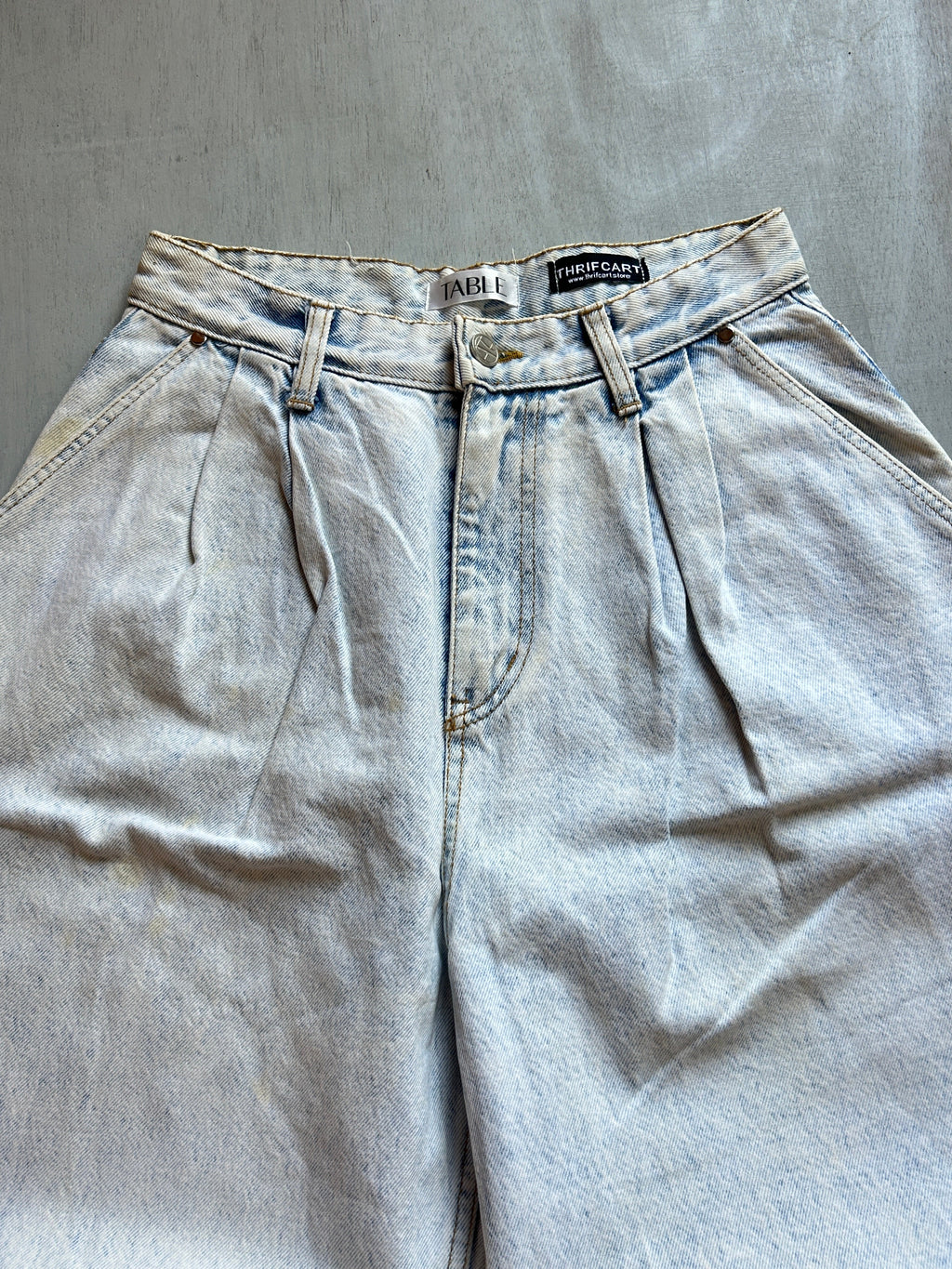 Cream Drift Baggy Denim - (S)