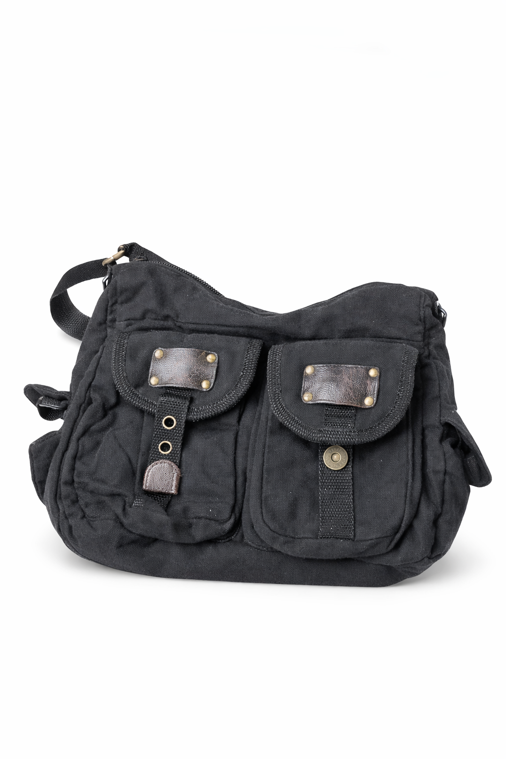 Urban Utility Canvas Sling Bag – Black