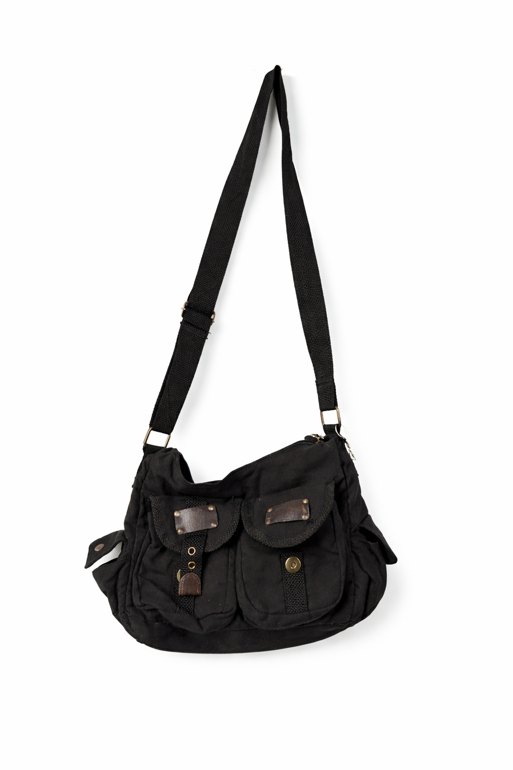 Urban Utility Canvas Sling Bag – Black