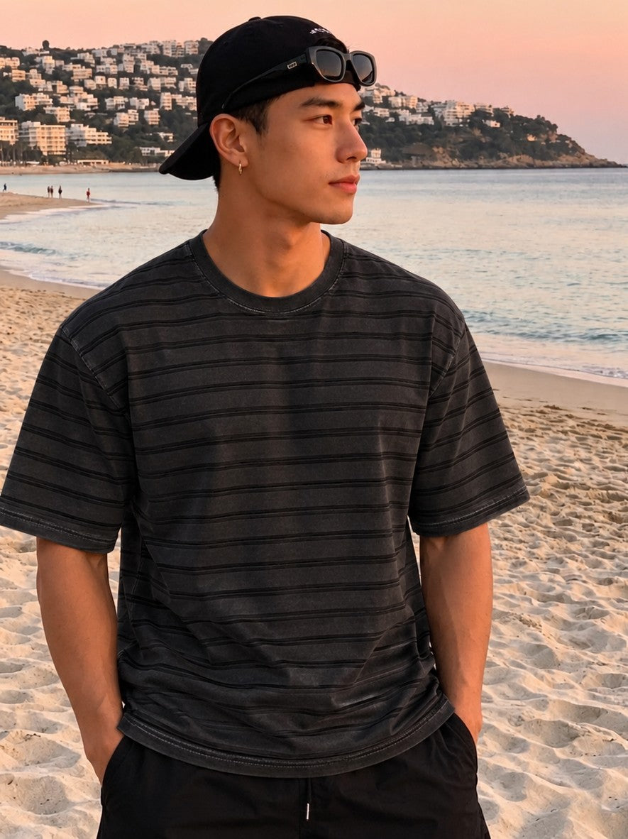 Black Shadow Stripe T-Shirt