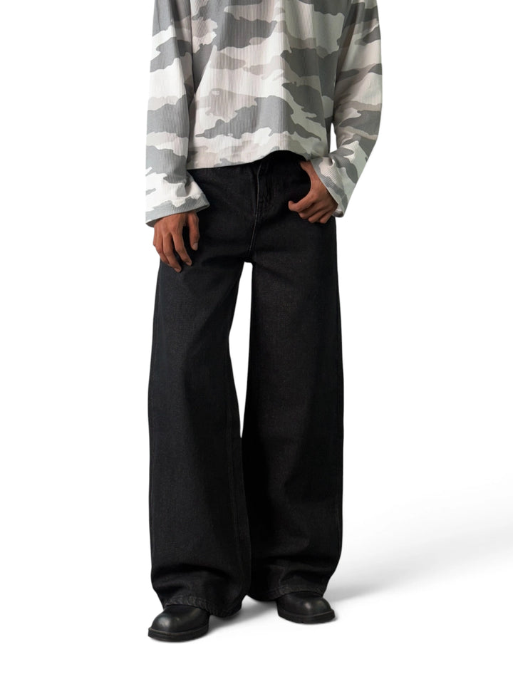 Shadow Black Wide Leg Jeans