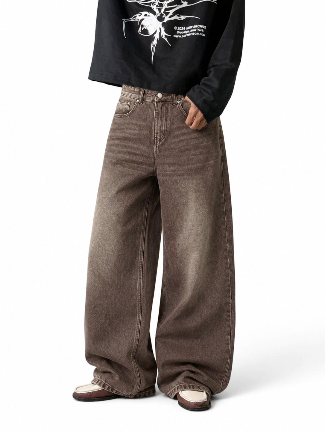 Mocha Brown Baggy Jeans