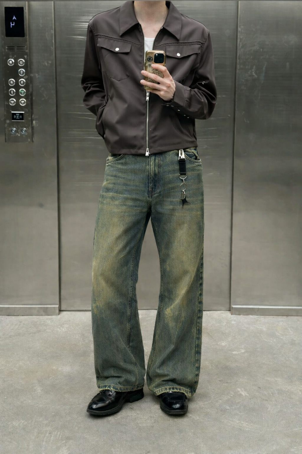 Vintage Olive Wide Leg Jeans