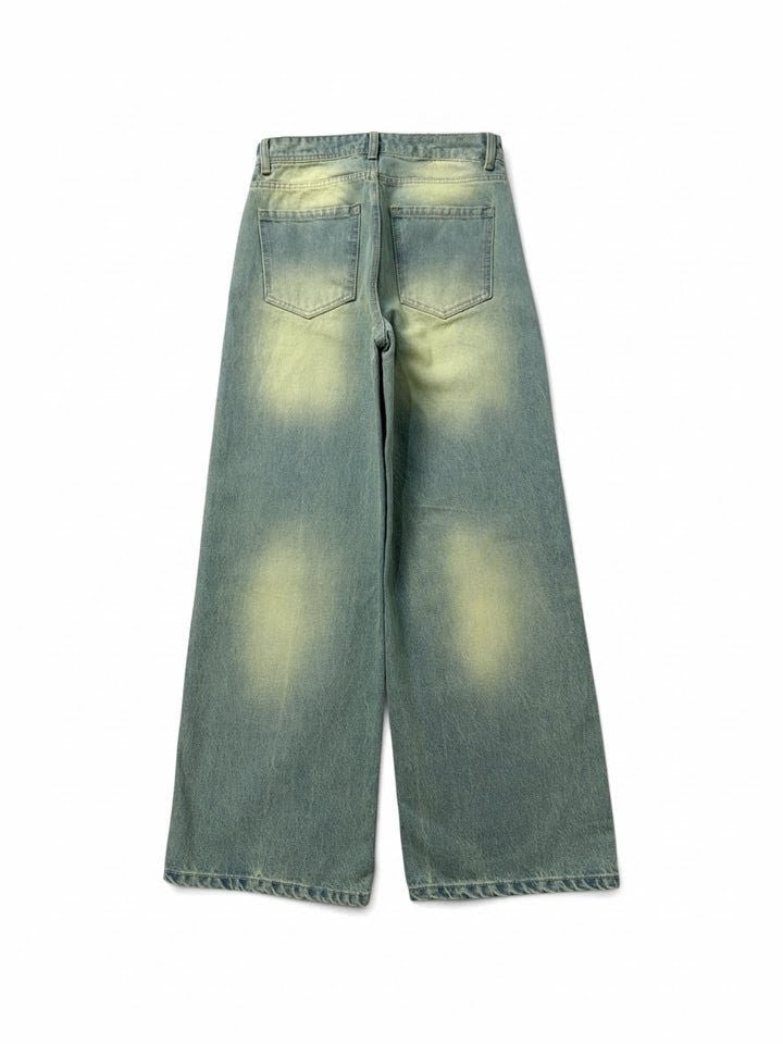 Sage Green Wide Leg Jeans